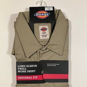 DICKIES TWILL WORK SHIRT  LONG SLEEVE  Khaki #1574  ORIGINAL FIT NWT